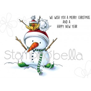 SNOWMAN with a CHICK on top (includes 2 rubber stamps)